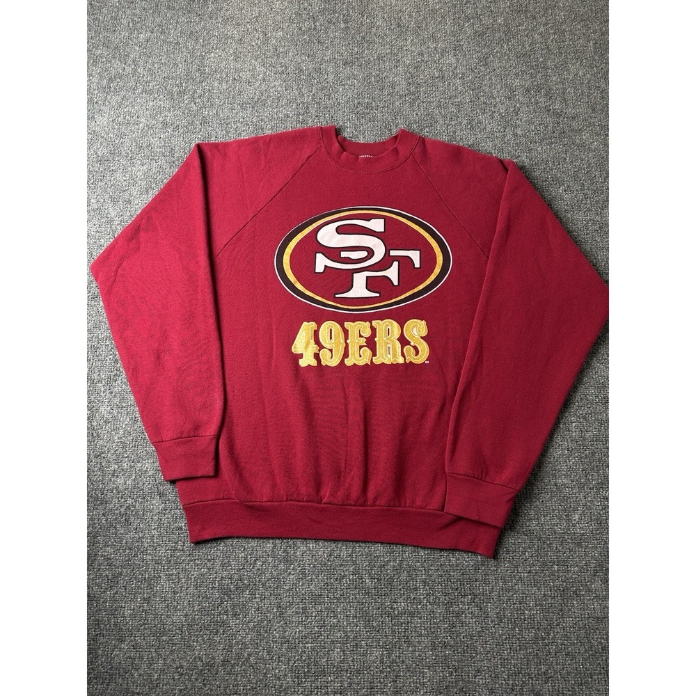 Mens San Francisco 49ers Crewneck Sweatshirt Red USA, Size XXL
